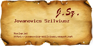 Jovanovics Szilviusz névjegykártya